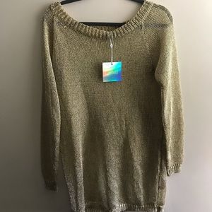 Metallic see through dress